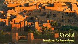  Presentation with ait - Amazing PPT layouts having travel situation - ait benhaddou kasbah along backdrop and a tawny brown colored foreground