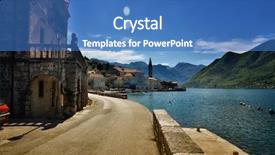  Presentation with kotor montenegro - Colorful PPT layouts enhanced with travel situation - perast is an old backdrop and a teal colored foreground
