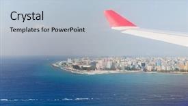  Presentation with air transport - Beautiful PPT layouts featuring travel summer vacation transportation air backdrop and a light blue colored foreground