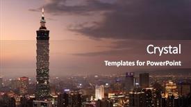  Presentation with taipei - PPT theme enhanced with travel taiwan - it is the tallest building background and a violet colored foreground