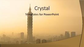  Presentation with taipei - PPT theme having travel taiwan - taipei in sunset background and a lemonade colored foreground