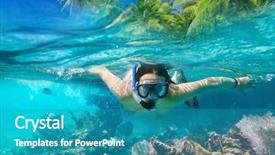  Presentation with beautiful black women smiling - Slide deck featuring travel thailand - beautiful women snorkeling background and a teal colored foreground