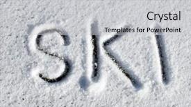  Presentation with frozen - Presentation having travel theme - ski word written background and a light gray colored foreground