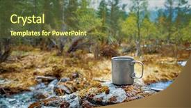  Presentation with titanium - Audience pleasing PPT theme consisting of spring campaign - travel titanium cup lunch backdrop and a tawny brown colored foreground