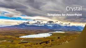  Presentation with country photo - Slide deck featuring travel-to-a-faraway-country background and a gray colored foreground