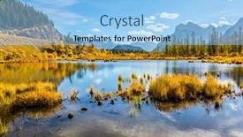  Presentation with fall mountains - PPT layouts enhanced with travel-to-autumn-lake-vermillon background and a light blue colored foreground