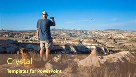  Presentation with cappadocia - Presentation theme enhanced with travel-to-cappadocia-anatolia-region background and a coral colored foreground