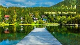  Presentation with travel - PPT theme having travel-to-fabulous-slovenia-lake background and a tawny brown colored foreground