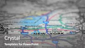  Presentation with new york - Amazing theme having travel to locations on map backdrop and a gray colored foreground