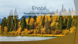  Presentation with fall lake - Presentation theme having travel-to-northern-autumn-lake background and a sky blue colored foreground