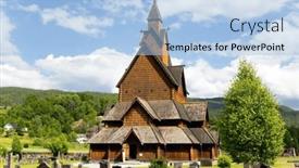  Presentation with cemetery - Presentation design consisting of travel-to-norway-in-summer background and a  colored foreground