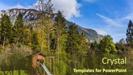  Presentation with sports children - Presentation featuring travel-to-slovenia-sunny-autumn background and a tawny brown colored foreground