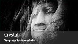  Presentation with ayutthaya - Theme enhanced with dry cracked earth or clay desert textured background background and a gray colored foreground.