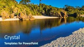  Presentation with knight - Theme having travel-to-the-ends background and a ocean colored foreground