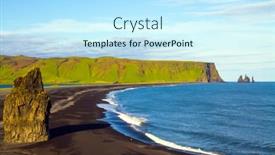  Presentation with volcanic rock - Audience pleasing presentation design consisting of travel-to-the-fabulous-island backdrop and a cool aqua colored foreground