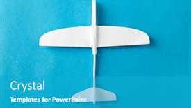  Presentation with toy model - Presentation design enhanced with travel-tourism-and-air-transportation background and a teal colored foreground