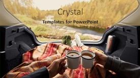  Presentation with camping - PPT theme consisting of travel-tourism-and-camping-concept and a  colored foreground