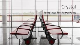  Presentation with airport terminal - Cool new PPT theme with travel tourism and departure concept backdrop and a white colored foreground