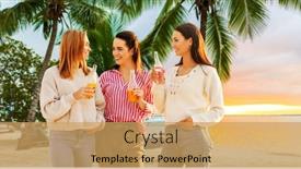  Presentation with polynesia - Presentation theme enhanced with travel-tourism-and-friendship-concept background and a yellow colored foreground