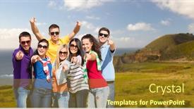  Presentation with travel friends - Theme featuring travel-tourism-and-people-concept background and a tawny brown colored foreground