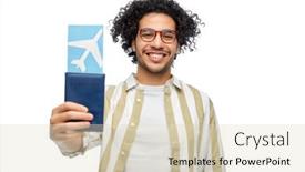  Presentation with passport travel - PPT layouts having travel-tourism-and-people-concept background and a soft green colored foreground