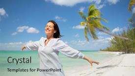  Presentation with tourism - Slides consisting of travel tourism and summer vacation background and a  colored foreground