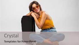  Presentation with mustard yellow - Cool new slides with travel-tourism-and-vacation-concept backdrop and a light gray colored foreground