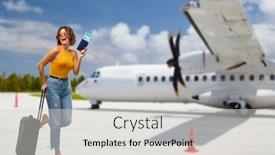  Presentation with mustard yellow - Amazing PPT theme having travel-tourism-and-vacation-concept backdrop and a light gray colored foreground