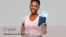  Presentation with passport travel - Cool new PPT layouts with travel-tourism-and-vacation-concept backdrop and a coral colored foreground