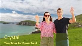  Presentation with tourism - Amazing presentation design having travel-tourism-and-vacation-concept backdrop and a tawny brown colored foreground