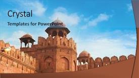  Presentation with world tourism - Audience pleasing presentation design consisting of travel tourism background - red fort backdrop and a light blue colored foreground