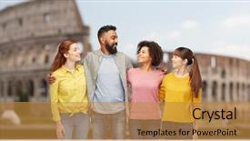  Presentation with diversity women - Audience pleasing slide deck consisting of travel tourism diversity and people backdrop and a  colored foreground