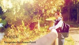  Presentation with tourism - PPT layouts enhanced with travel-tourism-hike-and-people background and a yellow colored foreground