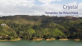  Presentation with nature river - Presentation theme featuring travel-tourism-nature-and-landscape background and a sky blue colored foreground