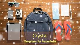  Presentation with ticket - Amazing presentation design having travel tourism winter holidays and objects concept - close up of smartphone with tablet pc computer airplane ticket and personal stuff backdrop and a tawny brown colored foreground