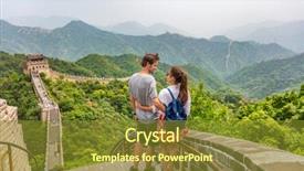  Presentation with china travel - Audience pleasing theme consisting of travel tourists people sightseeing backdrop and a tawny brown colored foreground