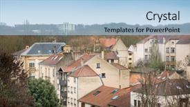  Presentation with buildings - Beautiful presentation theme featuring travel town - view of buildings around metz backdrop and a  colored foreground