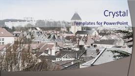  Presentation with london buildings and streets view - Slides featuring travel town - view of buildings around metz background and a  colored foreground