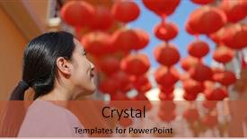  Presentation with lantern - Presentation design with travel town - woman enjoy look background and a red colored foreground