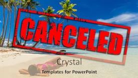  Presentation with red flight - PPT layouts with travel-vacation-and-flight-canceled background and a lemonade colored foreground