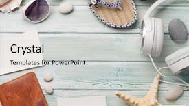  Presentation with space travel - Colorful theme enhanced with travel vacation and music concept backdrop and a light gray colored foreground