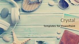  Presentation with space travel - Cool new PPT theme with travel-vacation-and-music-concept backdrop and a soft green colored foreground