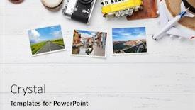  Presentation with top hat - Slide set consisting of travel-vacation-background-concept background and a white colored foreground