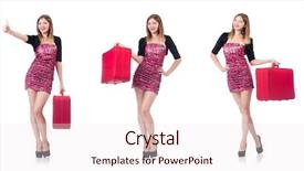  Presentation with travel concept silhouette - Cool new PPT layouts with travel vacation concept with luggage backdrop and a  colored foreground