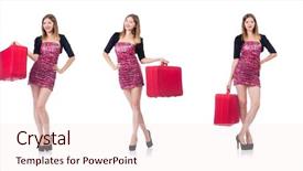  Presentation with travel concept silhouette - Audience pleasing slide set consisting of travel vacation concept with luggage backdrop and a  colored foreground