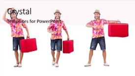  Presentation with luggage - Cool new PPT layouts with travel vacation concept with luggage backdrop and a lemonade colored foreground