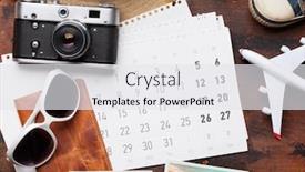  Presentation with passport travel - Colorful presentation theme enhanced with travel-vacation-concept-with-sun backdrop and a white colored foreground