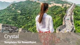  Presentation with china travel - Theme featuring travel vacation in beijing asia background and a gray colored foreground