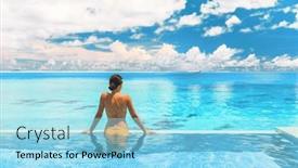  Presentation with infinity - Slides consisting of travel-vacation-luxury-resort-idyllic background and a arctic colored foreground