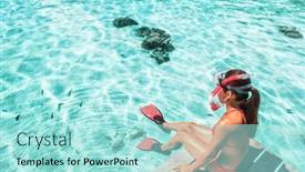  Presentation with swim - Slide set enhanced with travel-vacation-snorkeling-snorkel-swim background and a arctic colored foreground